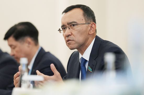 10th BRICS Parliamentary Forum. Kazakhstan-Iran bilateral meeting. Speaker of the Senate of the Parliament of Kazakhstan Maulen Ashimbayev. Location: Russia, St. Petersburg. Author: Alexander Vilf. 10th BRICS Parliamentary Forum