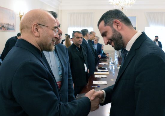 The BRICS Parliamentary Forum. Iran-Armenia bilateral meeting. Speaker of the Islamic Consultative Assembly of Iran Mohammad Bagher Ghalibaf; and Ruben Rubinyan, Deputy Chairman of the National Assembly of the Republic of Armenia. Location: Russia, St. Petersburg. Author: Alexei Danichev. 10th BRICS Parliamentary Forum