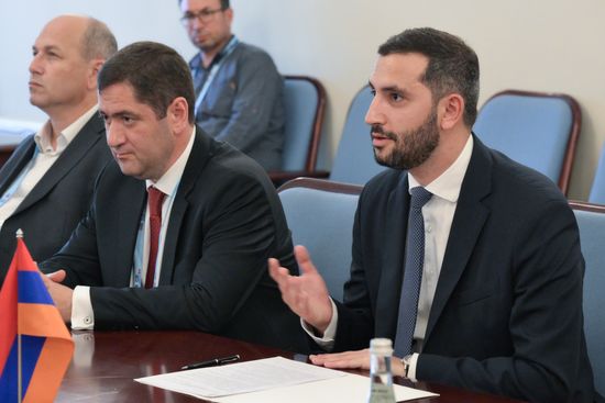 The BRICS Parliamentary Forum. Iran-Armenia bilateral meeting. Ruben Rubinyan, Deputy Chairman of the National Assembly of the Republic of Armenia. Location: Russia, St. Petersburg. Author: Alexander Galperin. 10th BRICS Parliamentary Forum