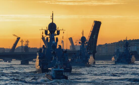 Russia Navy Day Preparations