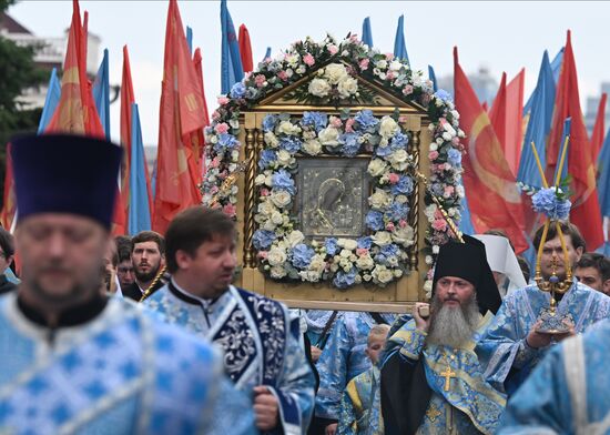 Russia Religion Our Lady of Kazan Icon Feast