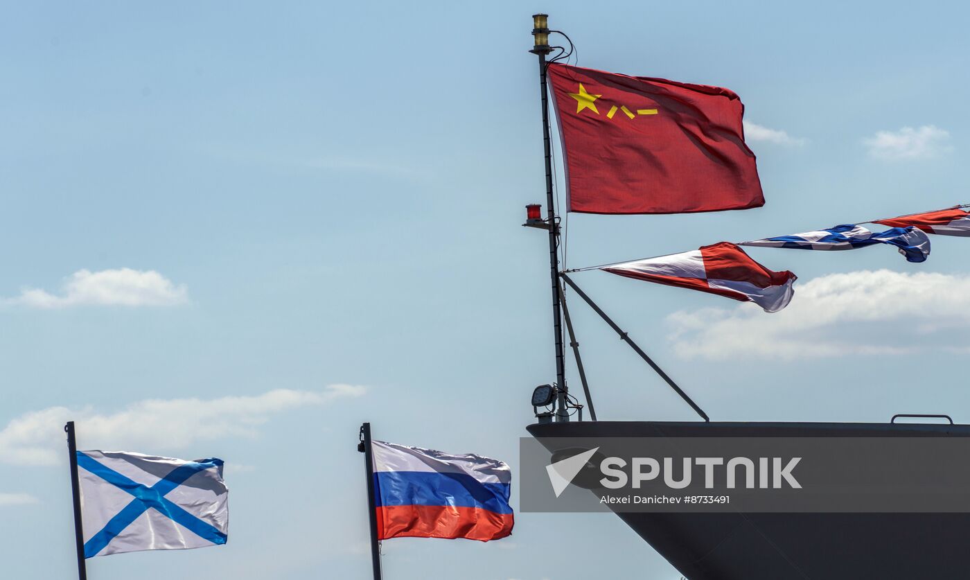 Russia China Navy Day Preparations