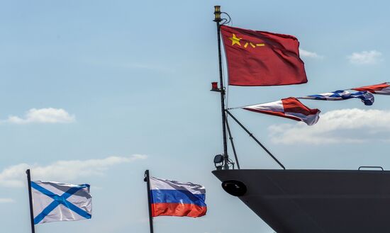 Russia China Navy Day Preparations