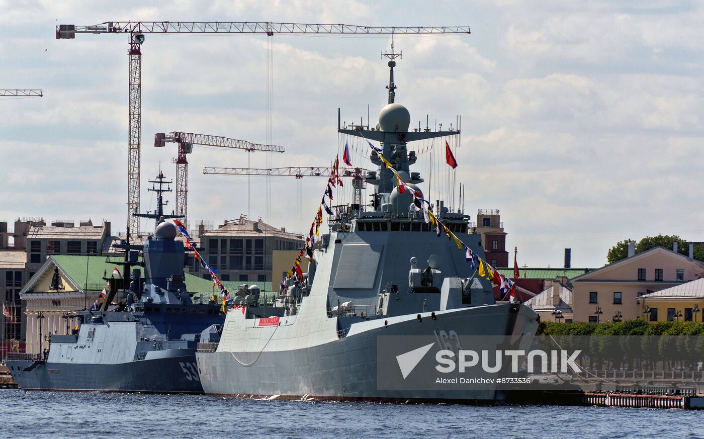 Russia China Navy Day Preparations