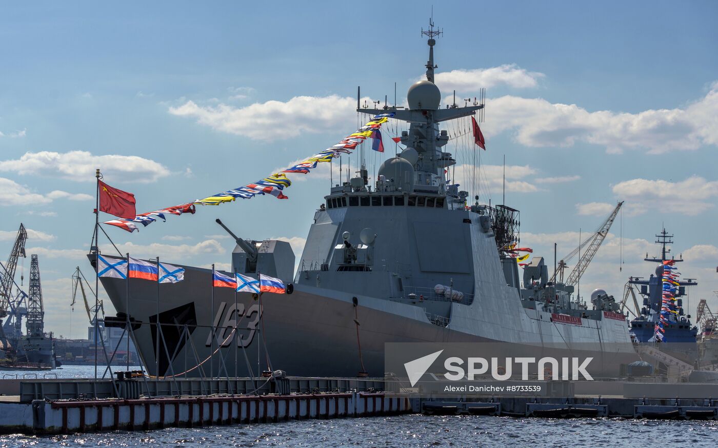 Russia China Navy Day Preparations