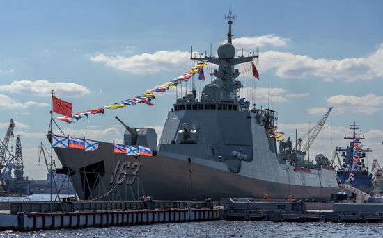 Russia China Navy Day Preparations