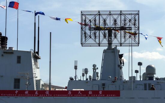 Russia China Navy Day Preparations