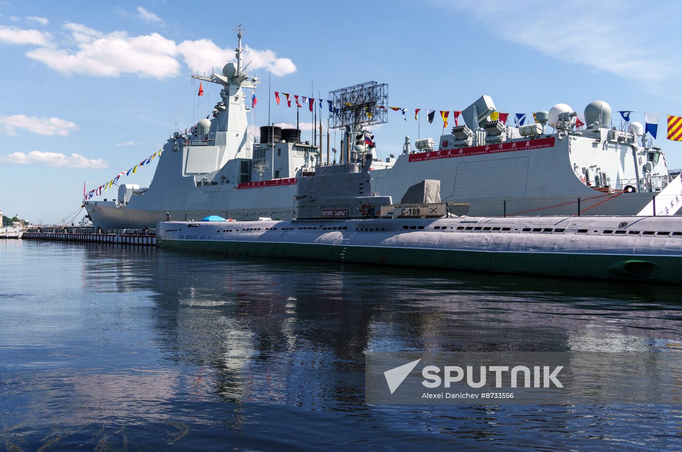 Russia China Navy Day Preparations