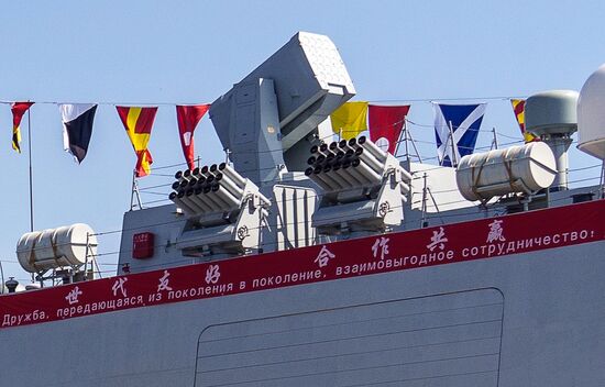 Russia China Navy Day Preparations