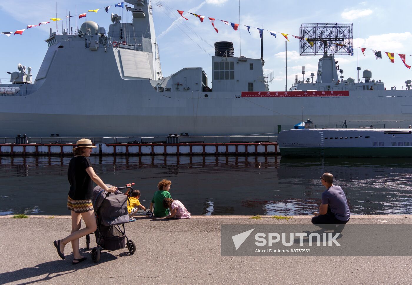 Russia China Navy Day Preparations