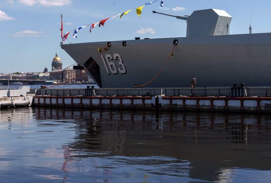 Russia China Navy Day Preparations