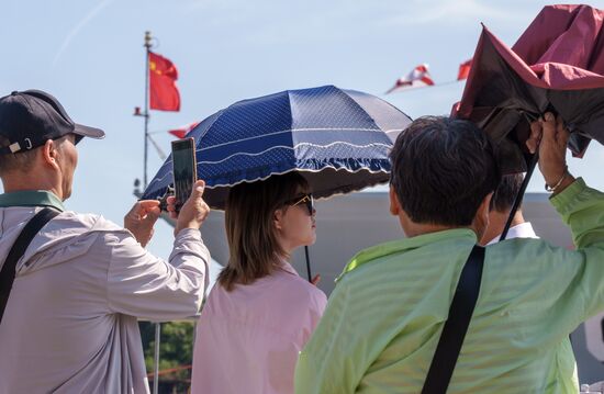 Russia China Navy Day Preparations