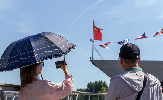 Russia China Navy Day Preparations