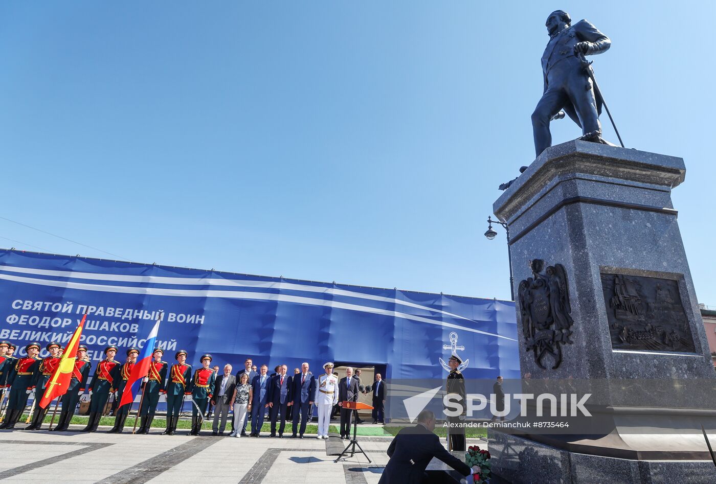 Russia Putin Navy Day Ushakov Monument