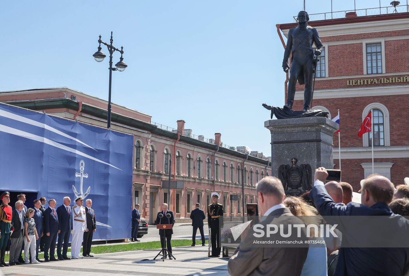 Russia Putin Navy Day Ushakov Monument