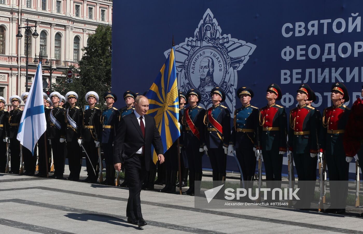 Russia Putin Navy Day Ushakov Monument