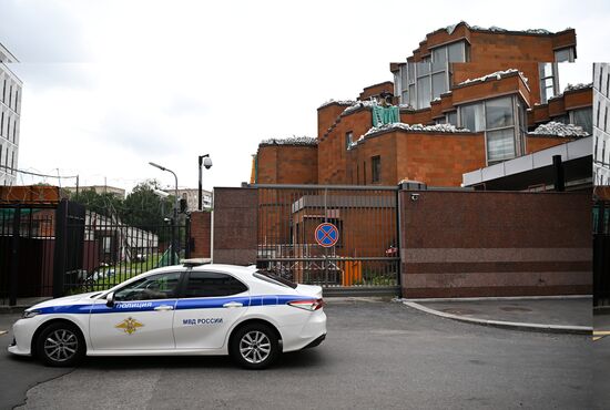 Russia France Embassy Sandbags