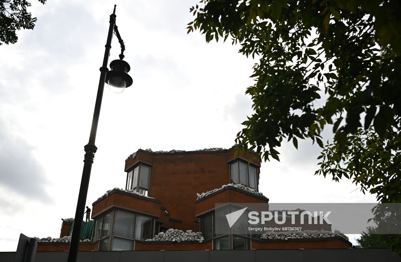 Russia France Embassy Sandbags