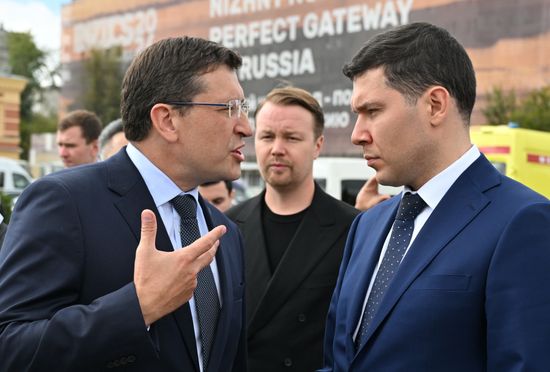 The 8th BRICS Industry Ministers' Meeting. From right: Russian Minister of Industry and Trade Anton Alikhanov; Nizhny Novgorod Region Governor Gleb Nikitin. Location: Russia, Nizhny Novgorod. Author: Pelagiya Tikhonova/Sputnik. 8th BRICS Industry Ministers' Meeting