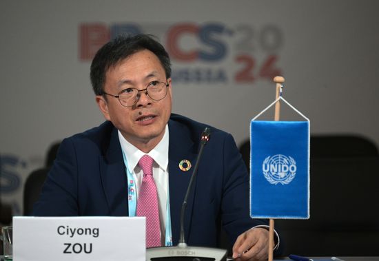 Workshop on Industrial Cybersecurity and Digital Transformation of Industry Ciyong Zou, Deputy Director General, Managing Director, Directorate for Technical Cooperation and Sustainable Industrial Development, UNIDO Location: Russia, Nizhny Novgorod. Author: Vladimir Astapkovich/Sputnik. 8th BRICS Industry Ministers' Meeting
