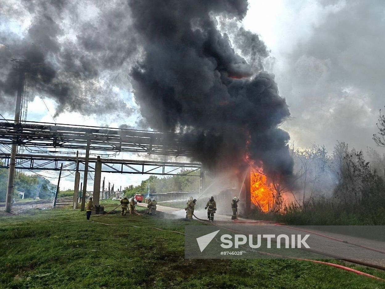 Russia Petrochemical Plant Fire