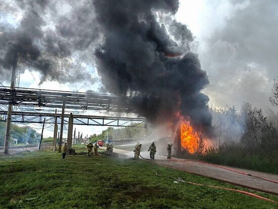 Russia Petrochemical Plant Fire