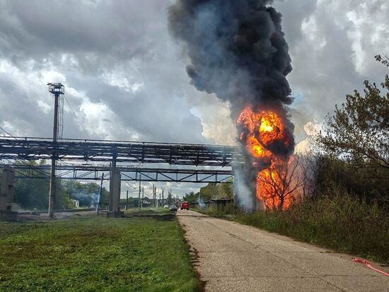 Russia Petrochemical Plant Fire