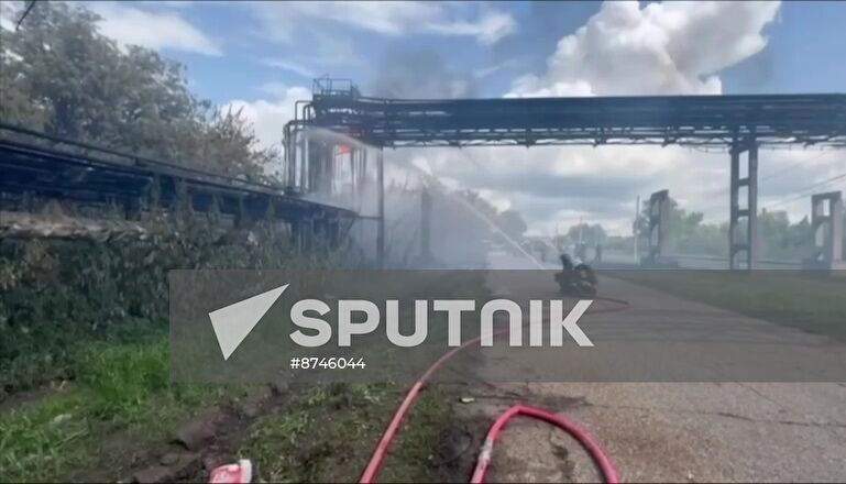 Russia Petrochemical Plant Fire