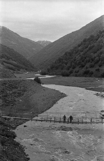 Argun River Gorge in Khevsureti region of northeastern Georgia