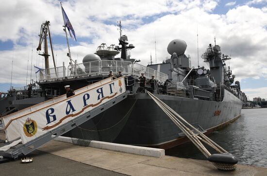 Russia Navy Warships Welcoming