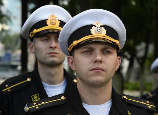 Russia Navy Warships Welcoming