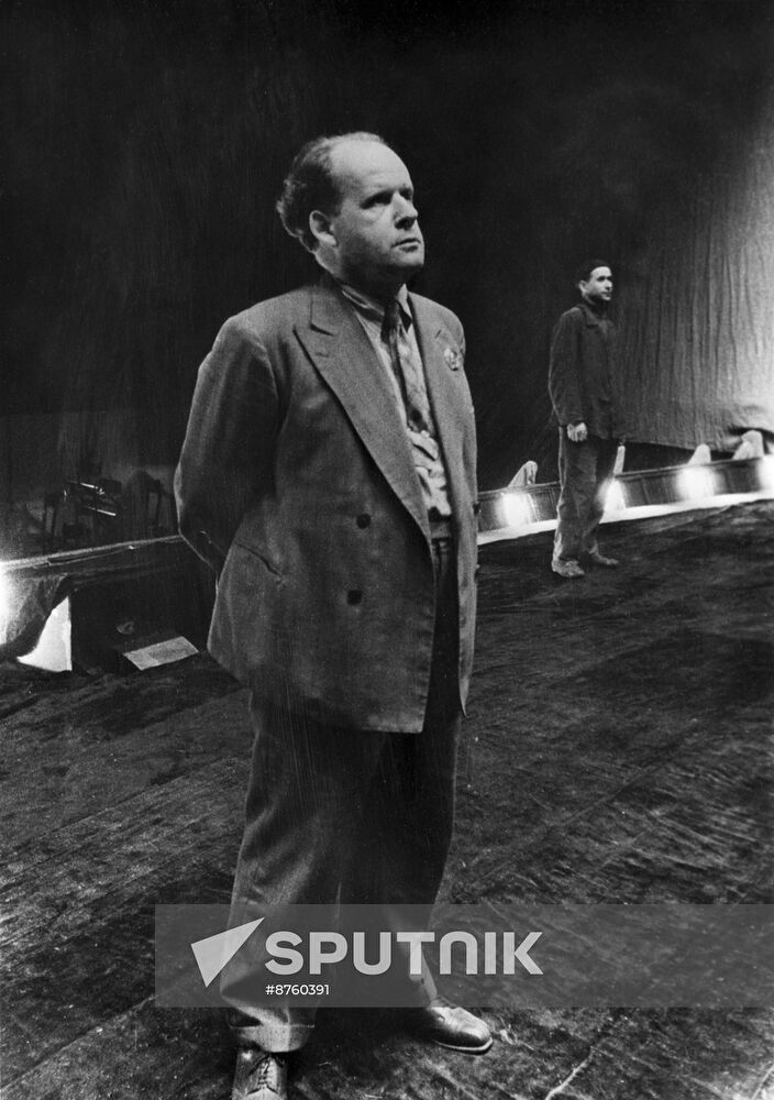 Sergei Eisenstein at a rehearsal of Wagner's opera Valkyrie