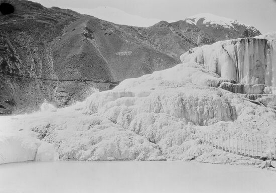 Garmchashma geothermal spring in Pamir