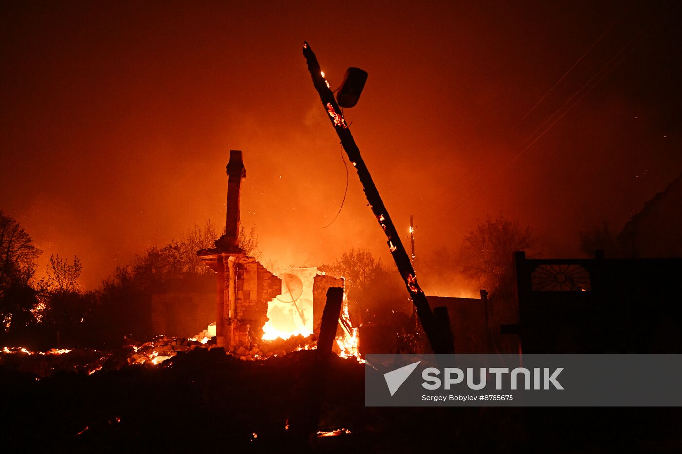 Russia LPR Fire