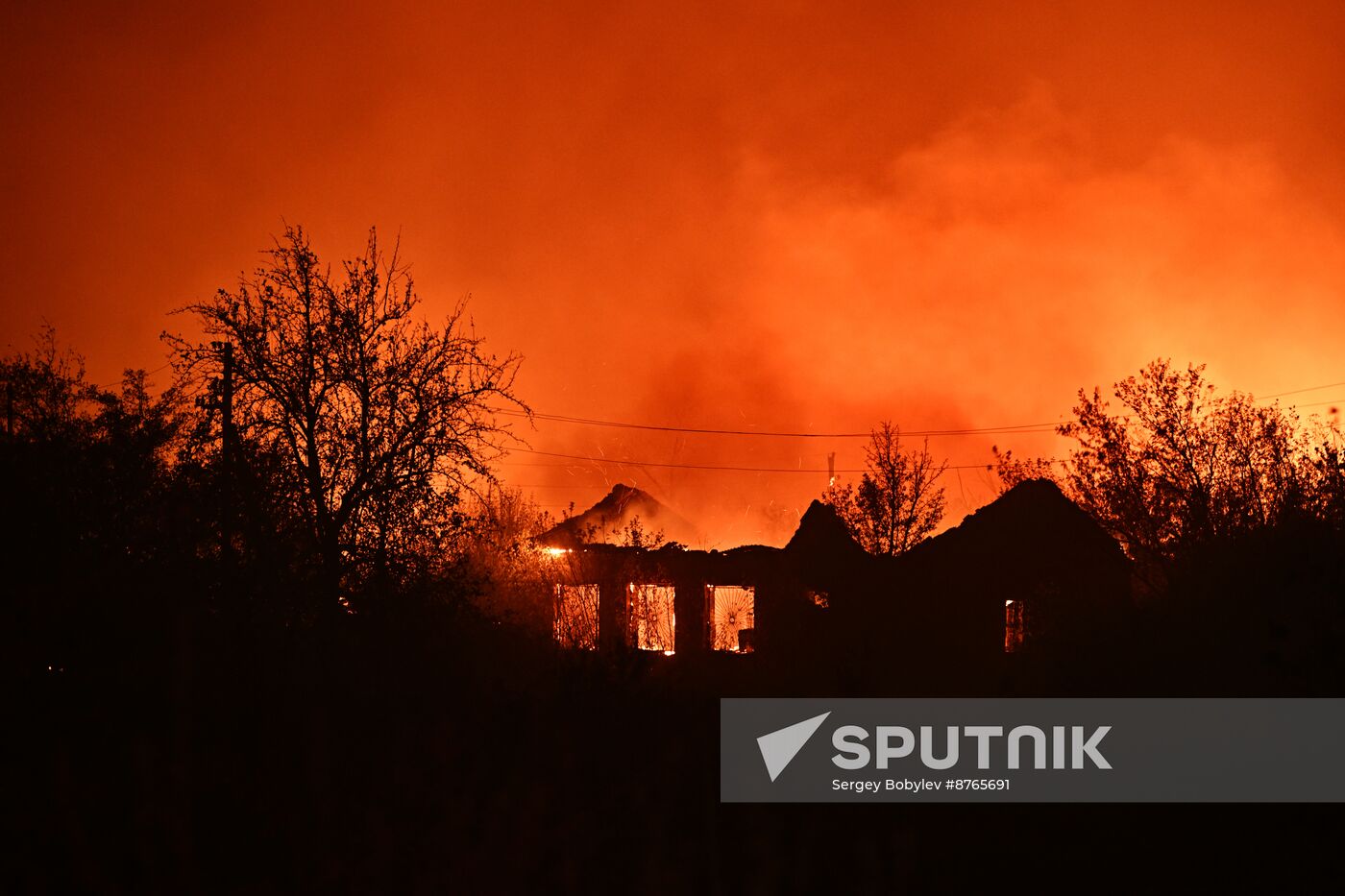 Russia LPR Fire