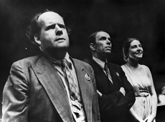 Sergei Eisenstein during rehearsal of Richard Wagner's opera Valkyrie