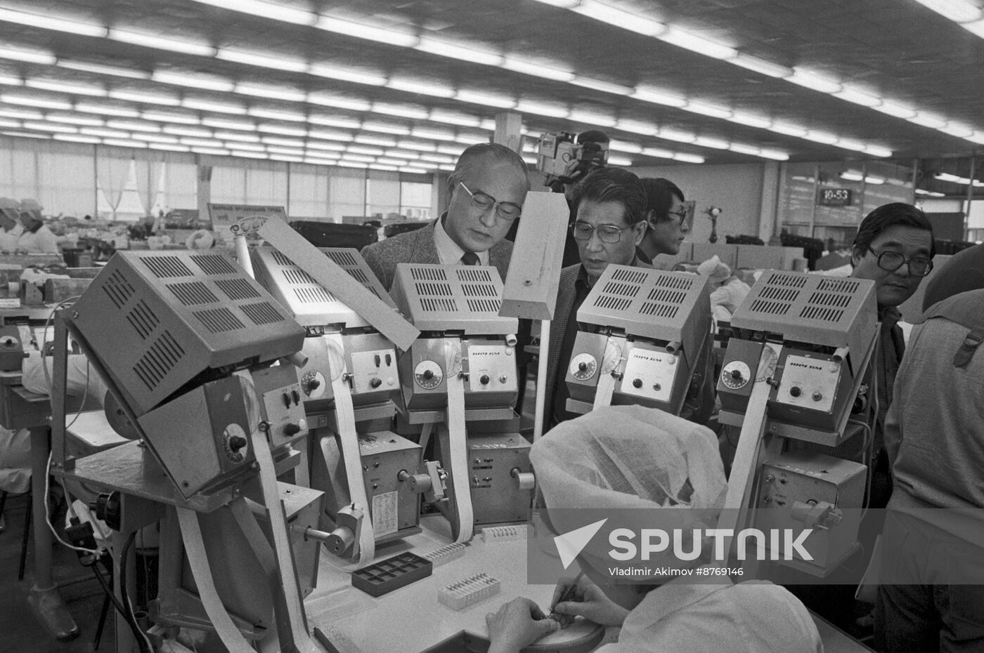 Japanese journalists at the Second Moscow Watch Factory