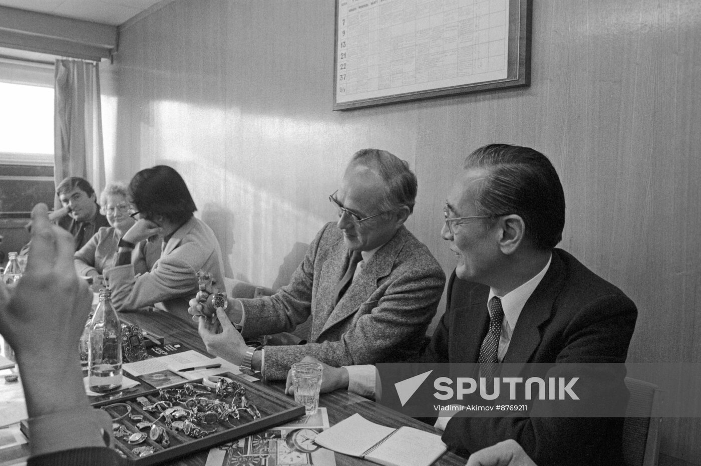 Japanese journalists at the Second Moscow Watch Factory