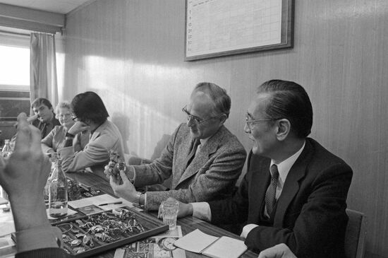 Japanese journalists at the Second Moscow Watch Factory
