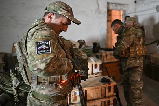 Russia Ukraine Military Operation Akhmat Mortar Unit
