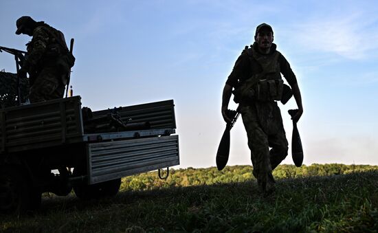 Russia Ukraine Military Operation Akhmat Mortar Unit