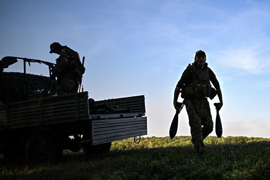 Russia Ukraine Military Operation Akhmat Mortar Unit