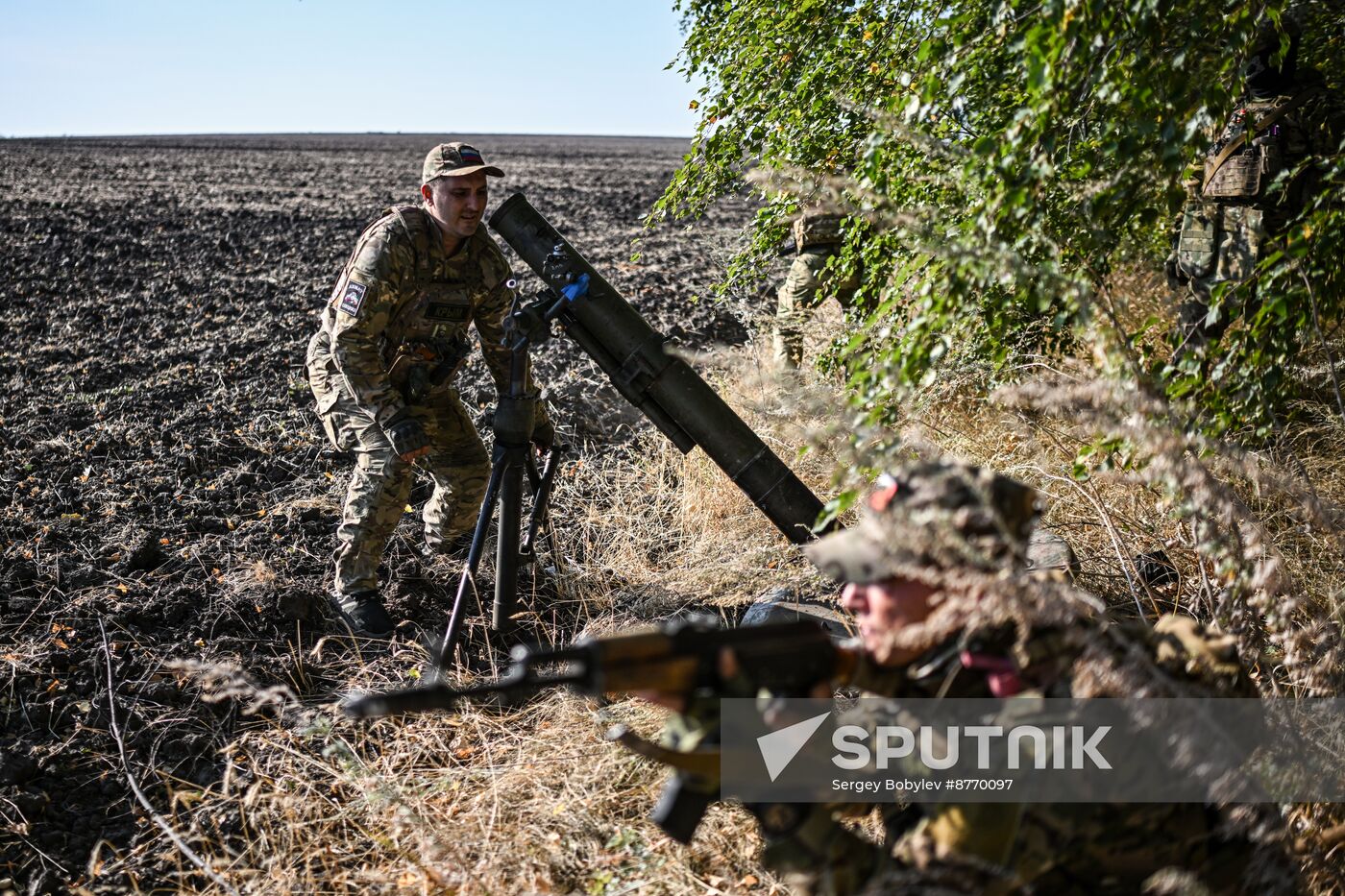 Russia Ukraine Military Operation Akhmat Mortar Unit