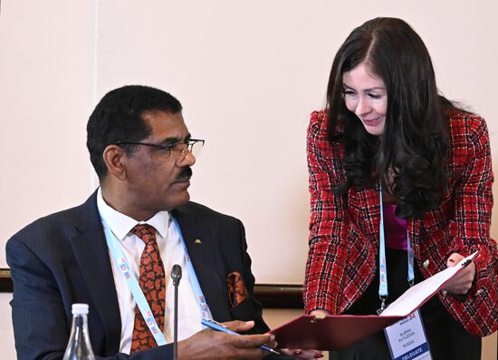 The 12th BRICS Science, Technology and Innovation Ministerial Meeting. Signing concluding documents. Genet Teshome Jirru, Ambassador Extraordinary and Plenipotentiary of the Federal Democratic Republic of Ethiopia to the Russian Federation. Location: Russia, Moscow. Author: Alexey Maishev. 12th BRICS Science, Technology and Innovation Ministerial Meeting