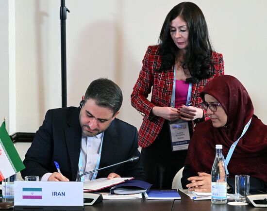The 12th BRICS Science, Technology and Innovation Ministerial Meeting. Signing concluding documents. Sajad Ahadzade. President, Center for Progress and Development of Iran. Location: Russia, Moscow. Author: Alexey Maishev. 12th BRICS Science, Technology and Innovation Ministerial Meeting