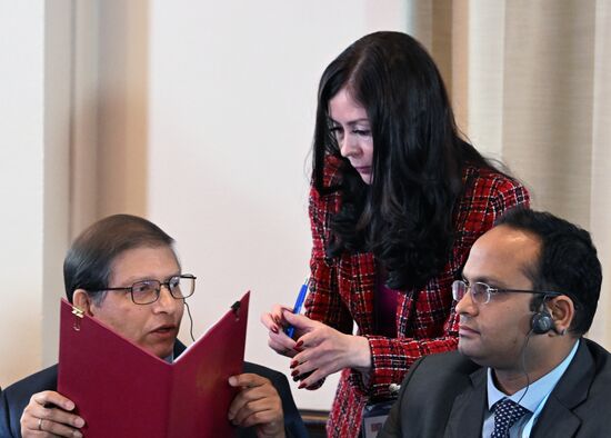 The 12th BRICS Science, Technology and Innovation Ministerial Meeting. Signing concluding documents. Dr Arindam Bhattacharayya, the Nodal Officer for Department of Science and Technology - Fund for Improvement of Science and Technology Infrastructure and DST - Synergistic Training Program Utilizing the Scientific and Technological Infrastructure (STUTI) schemes of the Department of Science and Technology, the Government of India. Location: Russia, Moscow. Author: Alexey Maishev. 12th BRICS Science, Technology and Innovation Ministerial Meeting