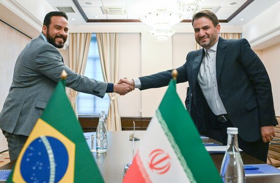 The 12th BRICS Science, Technology and Innovation Ministerial Meeting. From left: Daniel Almeida Filho, Deputy Minister of Technological Development and Innovation of Brazil, and Sajjad Ahadzadeh, President of the Center for Progress and Development of Iran. Location: Russia, Moscow. Author: Alexey Maishev. 12th BRICS Science, Technology and Innovation Ministerial Meeting