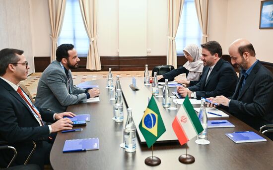 The 12th BRICS Science, Technology and Innovation Ministerial Meeting. Second left: Daniel Almeida Filho, Deputy Minister of Technological Development and Innovation of Brazil. Second right: Sajjad Ahadzadeh, President of the Center for Progress and Development of Iran. Location: Russia, Moscow. Author: Alexey Maishev. 12th BRICS Science, Technology and Innovation Ministerial Meeting