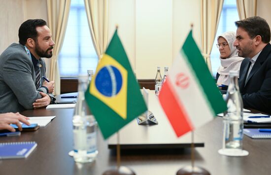 The 12th BRICS Science, Technology and Innovation Ministerial Meeting. Left: Daniel Almeida Filho, Deputy Minister of Technological Development and Innovation of Brazil. Right: Sajjad Ahadzadeh, President of the Center for Progress and Development of Iran. Location: Russia, Moscow. Author: Alexey Maishev. 12th BRICS Science, Technology and Innovation Ministerial Meeting