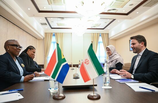 12th BRICS Science, Technology and Innovation Ministerial Meeting. Left: Nomalungelo Gina, Deputy Minister of Science, Technology and Innovation of South Africa. Right: Sajjad Ahadzadeh, President of the Center for Progress and Development of Iran. Location: Russia, Moscow. Author: Alexey Maishev. 12th BRICS Science, Technology and Innovation Ministerial Meeting